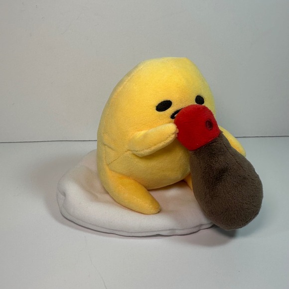 Sanrio Gudetama with Soy Sauce Plush GUND Lazy Egg Yellow 5 inch - Picture 2 of 6
